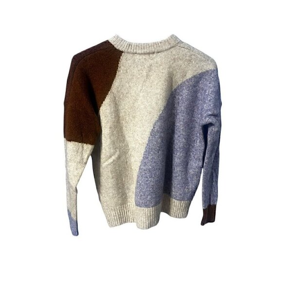 Madewell Colorblock Crewneck Sweater Wool Blend  Size XS - Picture 2 of 6